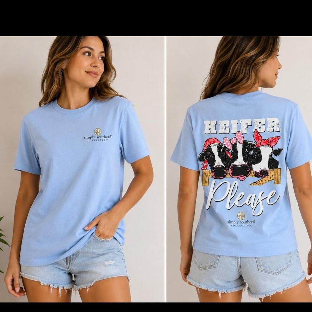 Simply southern collection baby blue shirt